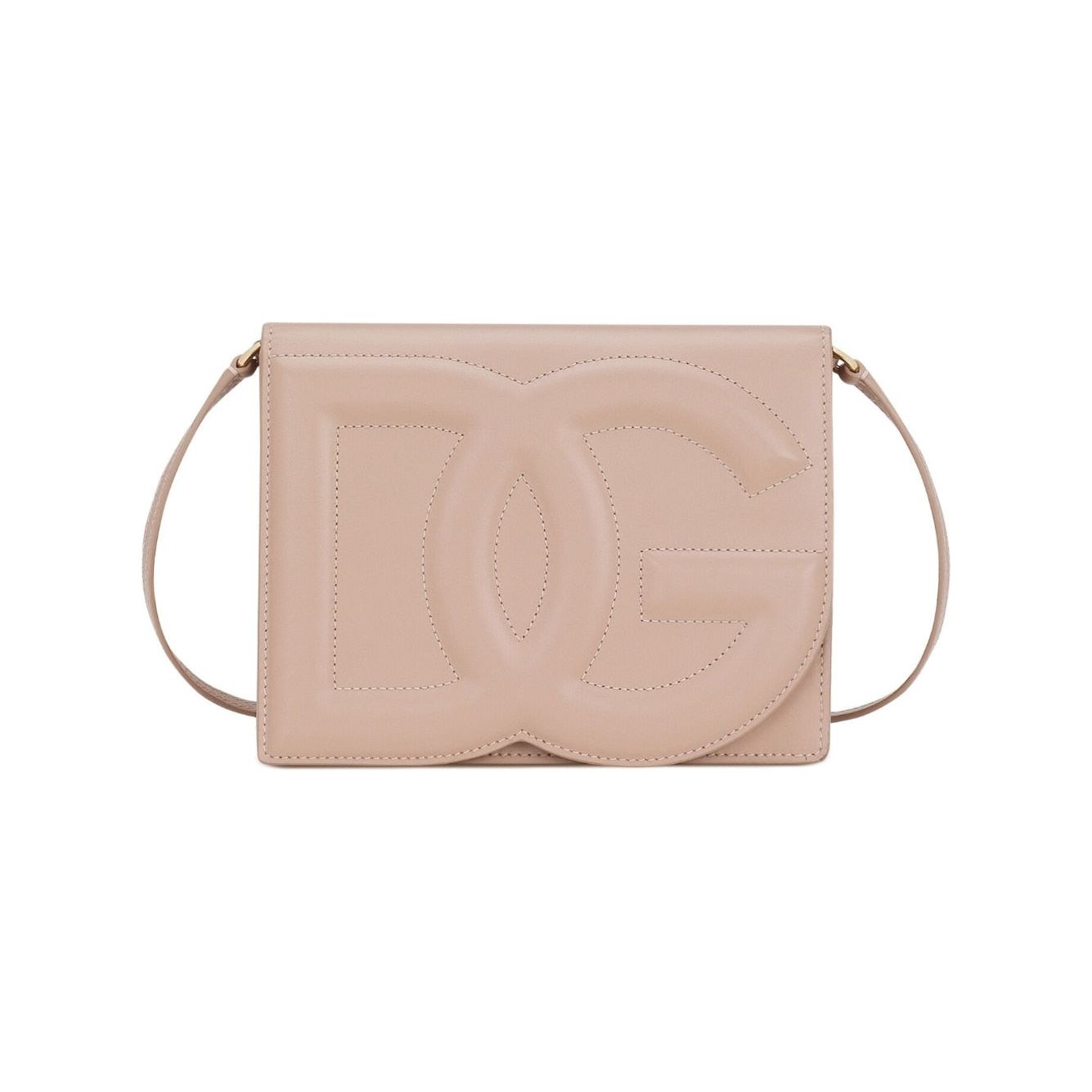 Dolce & Gabbana Calfskin DG Logo crossbody bag Shoulder Dolce & Gabbana Tan