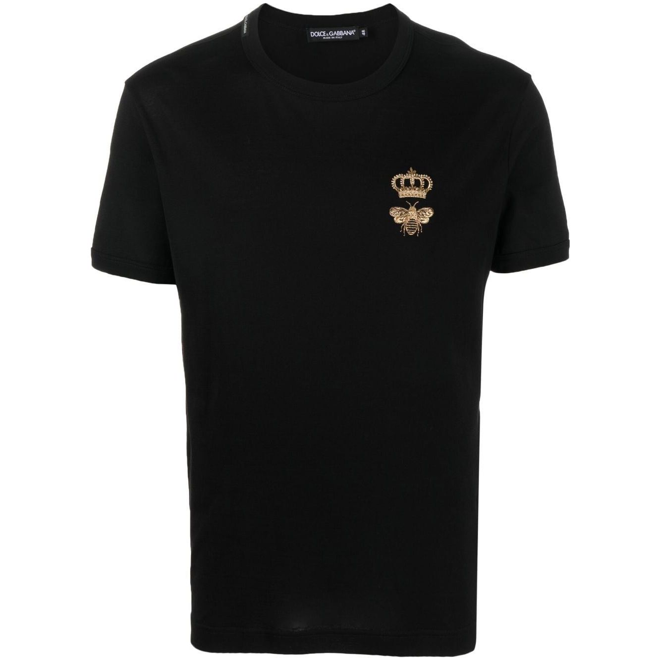 Dolce & Gabbana Cotton T-shirt with embroidery Topwear Dolce & Gabbana Black