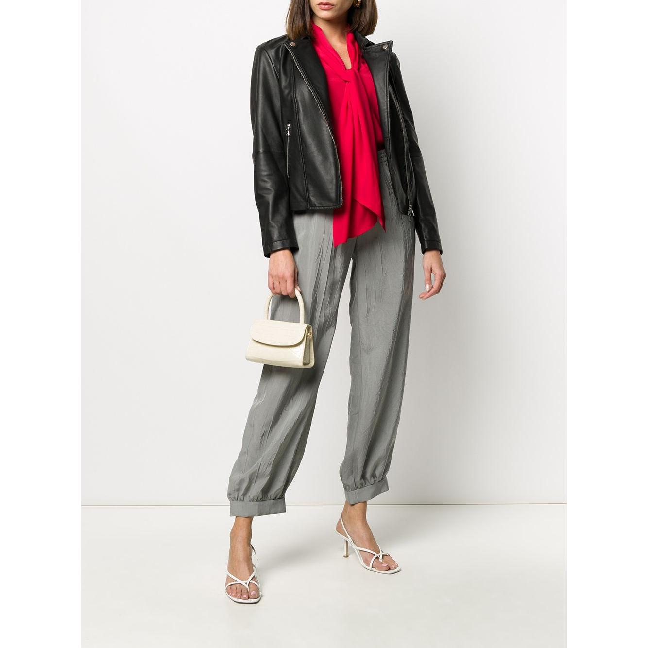 Emporio Armani Zip Up Biker Jacket Jackets Emporio Armani Beige