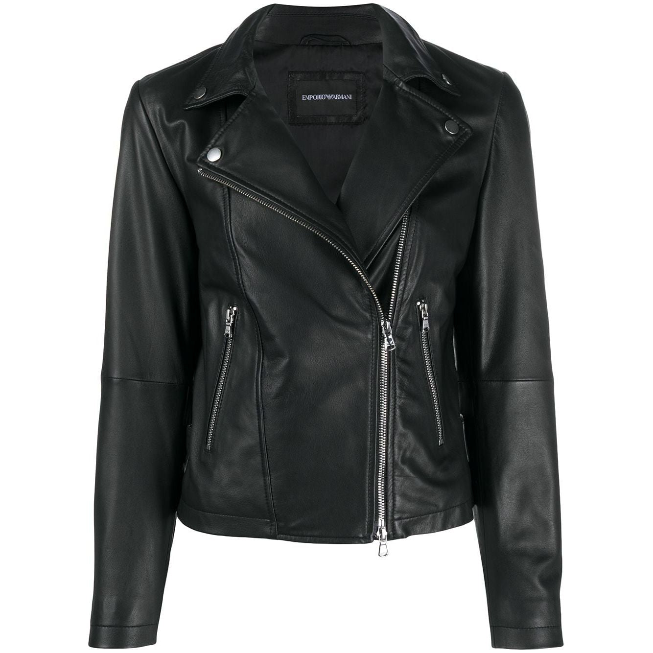 Emporio Armani Zip Up Biker Jacket Jackets Emporio Armani Dark Slate Gray