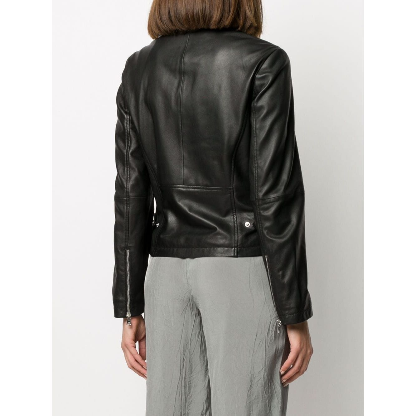 Emporio Armani Zip Up Biker Jacket Jackets Emporio Armani Dark Slate Gray