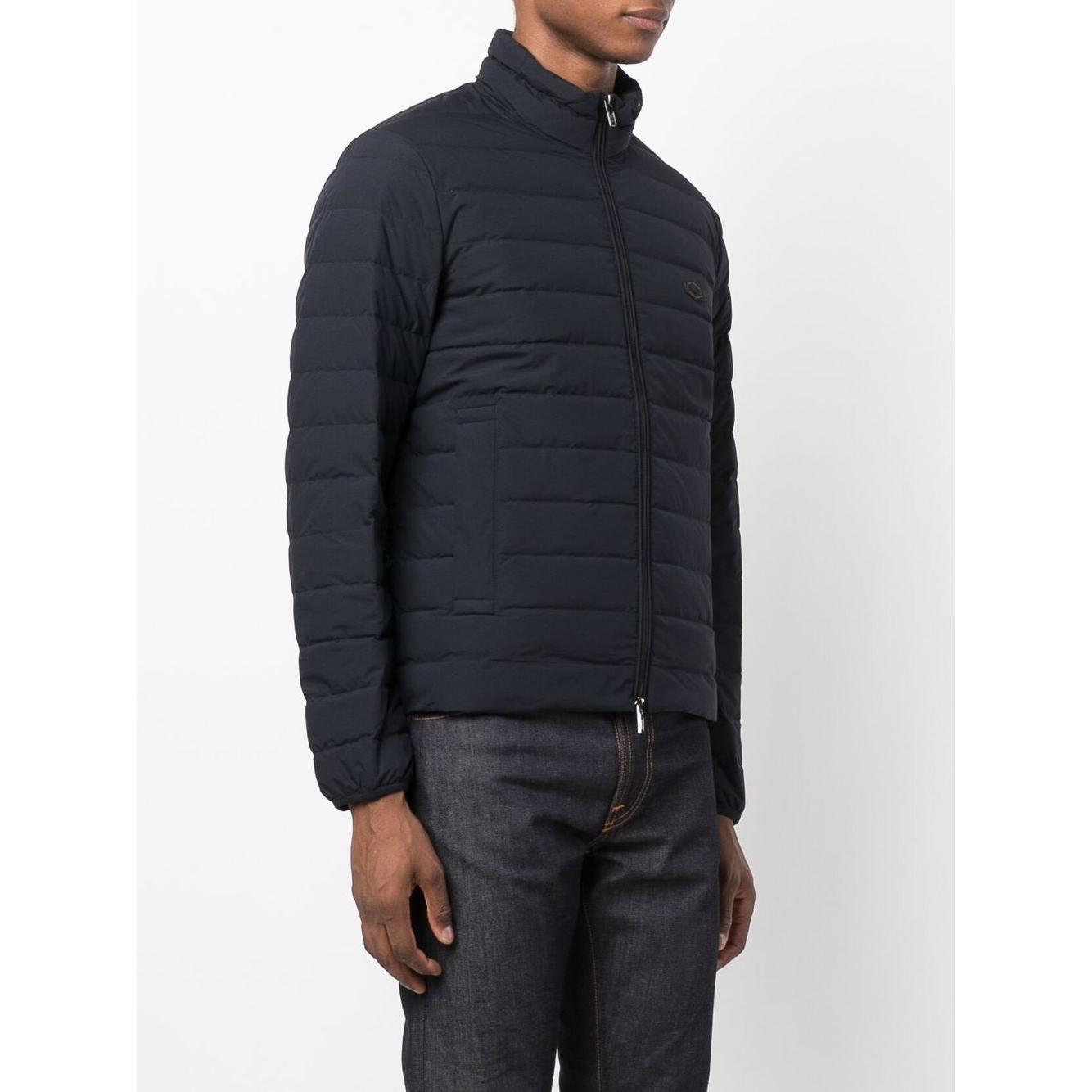 Emporio Armani Navy blue feather down padded logo-patch jacket Jackets Emporio Armani Lavender