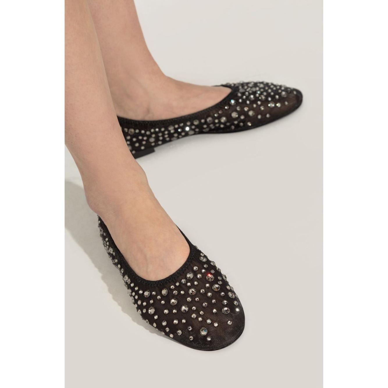 Tory Burch crystal embellished ballerina shoes Flat Shoes Tory Burch Gray