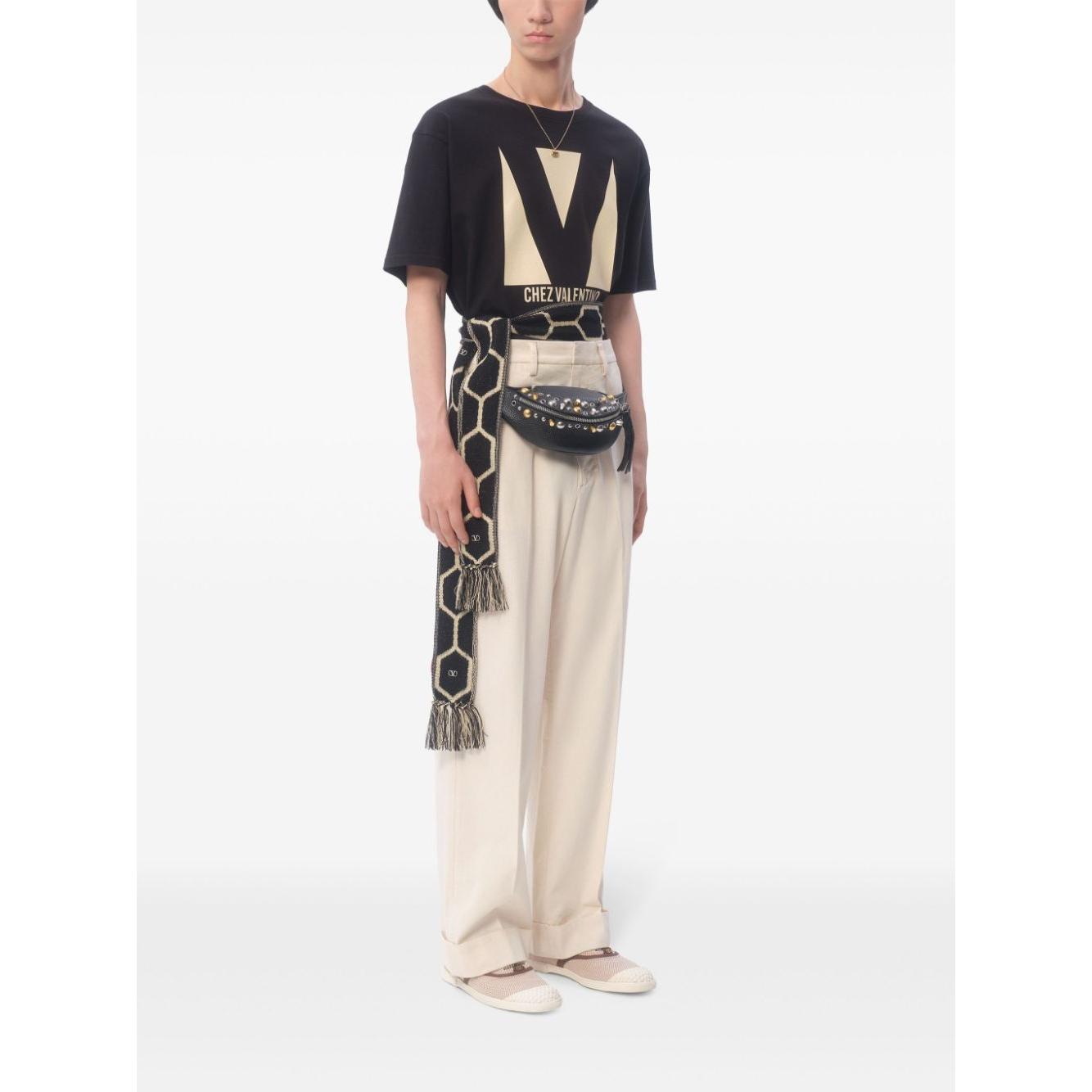Valentino T-shirts and Polos Black Topwear Valentino White Smoke