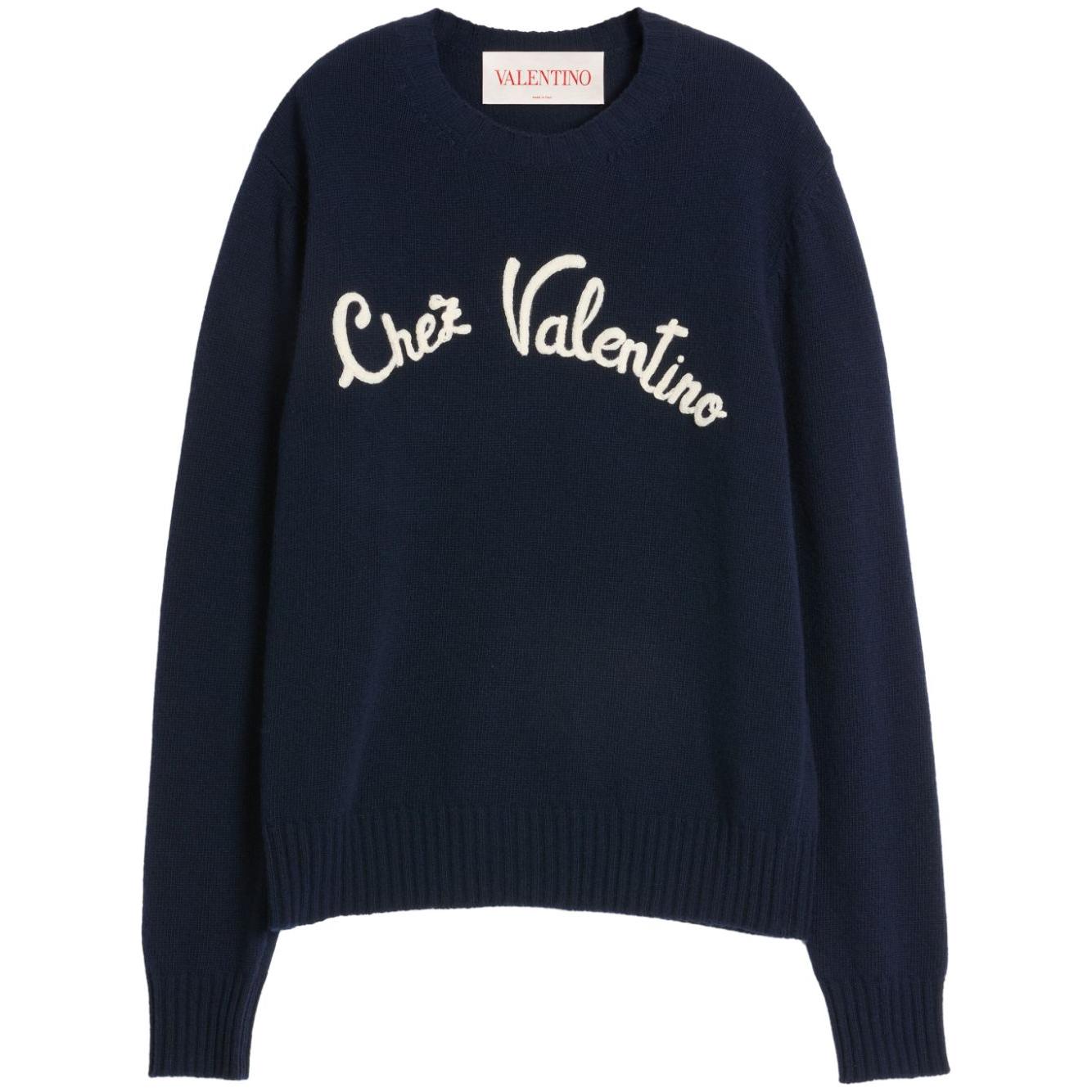 Valentino Sweaters Blue Topwear Valentino Black