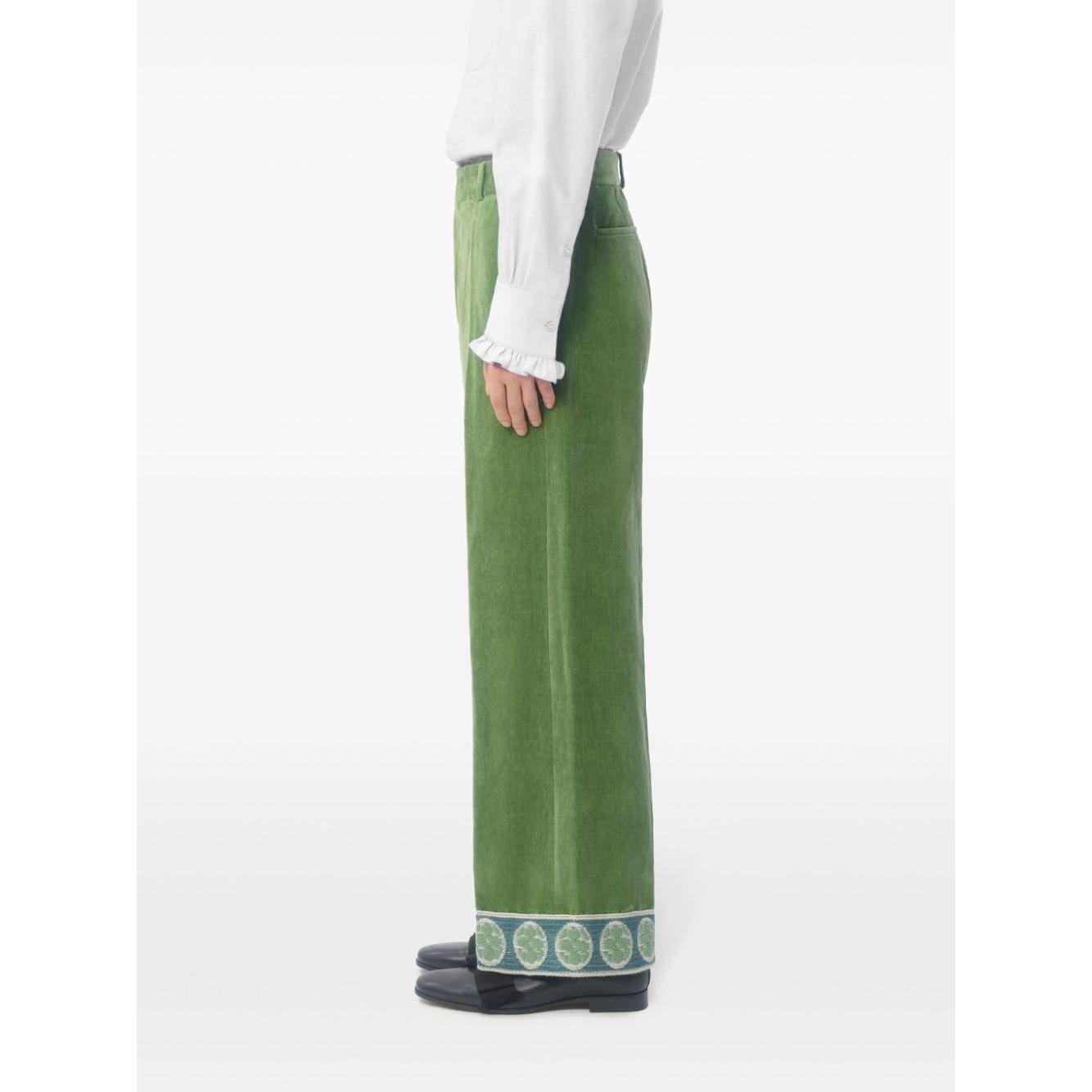 Valentino Trousers Green Trousers Valentino White Smoke