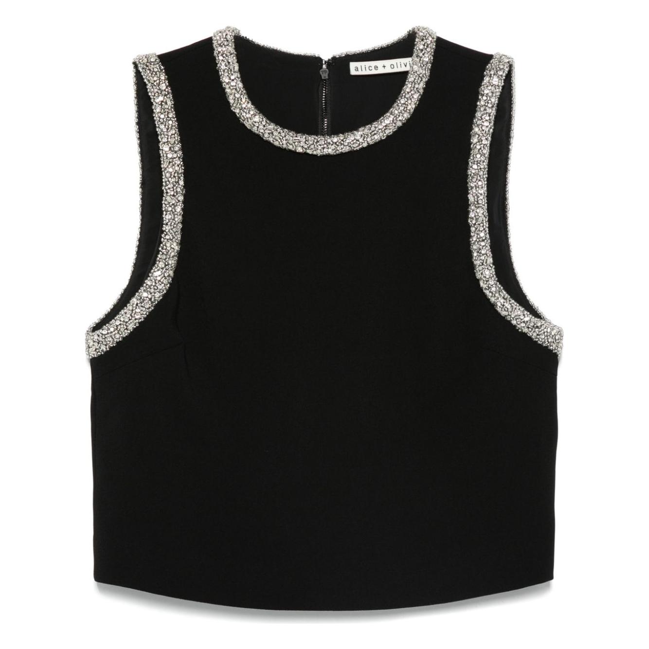 Alice + Olivia Top Black Topwear Alice + Olivia Black