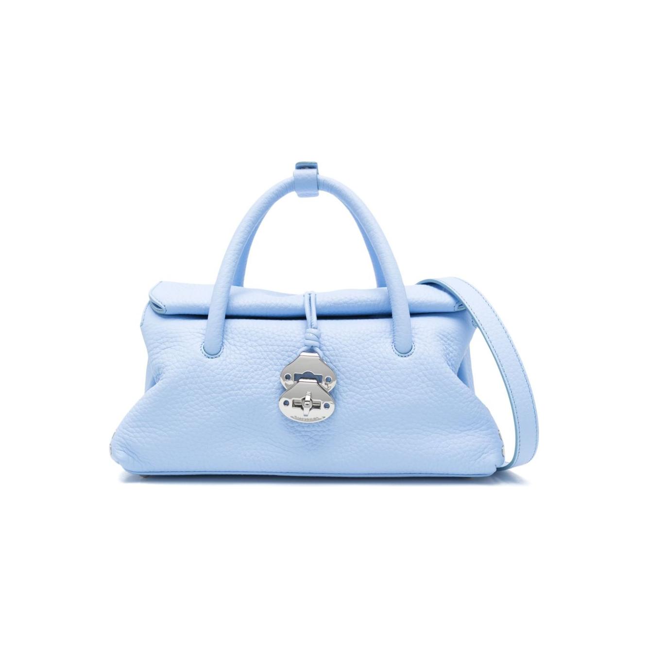 Zanellato Dotto small bag in hammered leather Handbag Zanellato Light Blue
