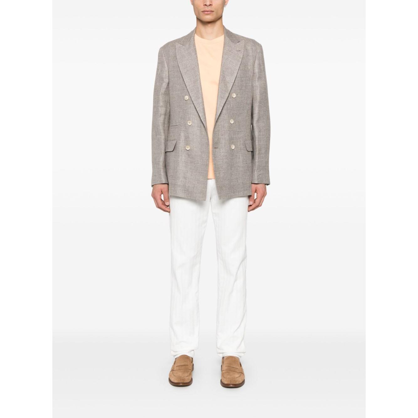 Brunello Cucinelli Jackets Brown Jackets Brunello Cucinelli White Smoke