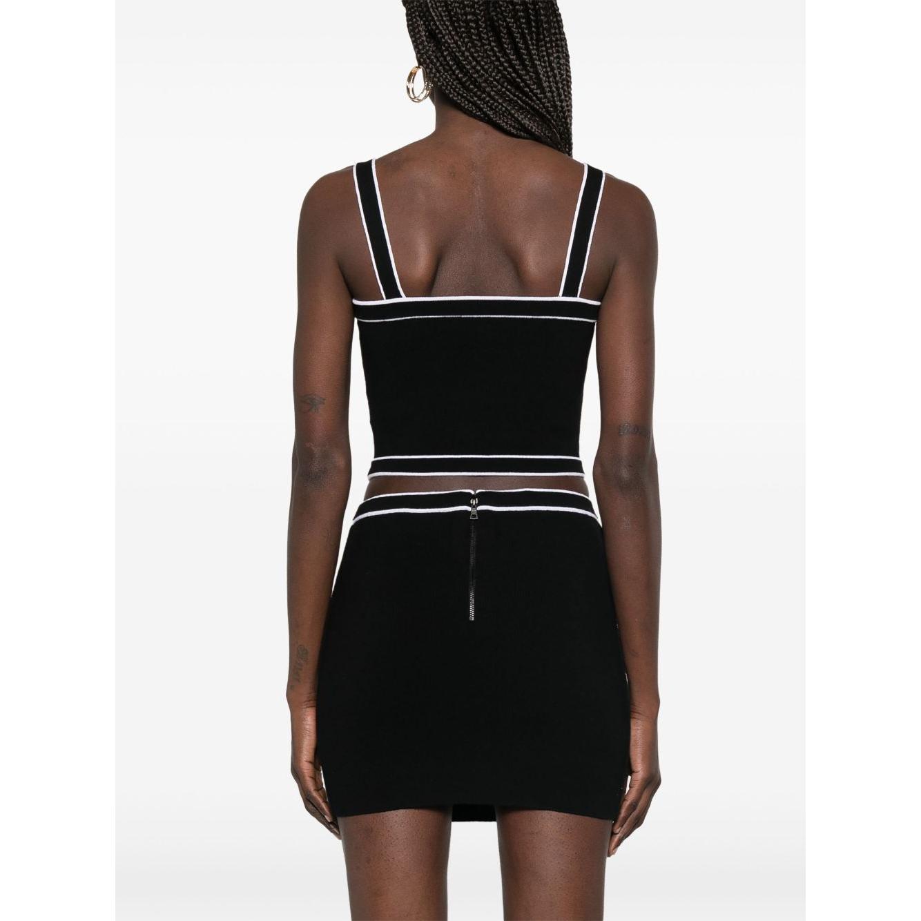 Alice + Olivia Top Black Topwear Alice + Olivia White Smoke