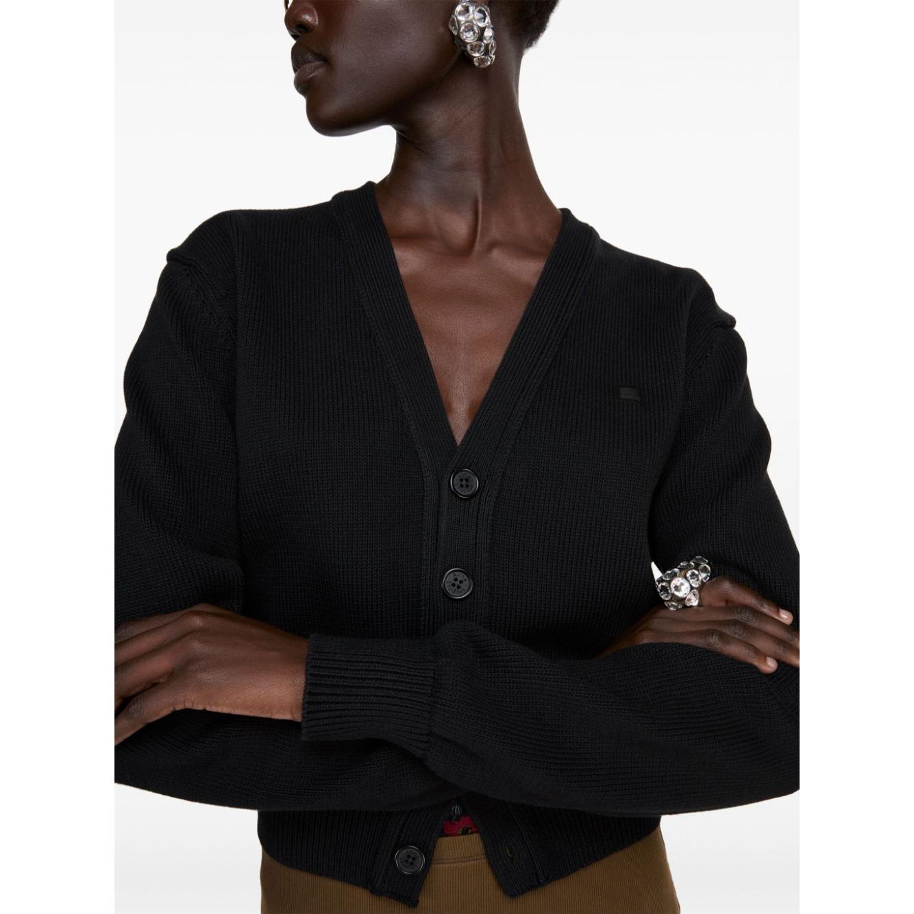 Acne cardigan with appliqué Topwear Acne White Smoke
