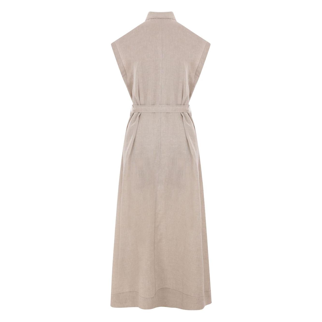 Brunello Cucinelli long linen dress Dresses Brunello Cucinelli Gray
