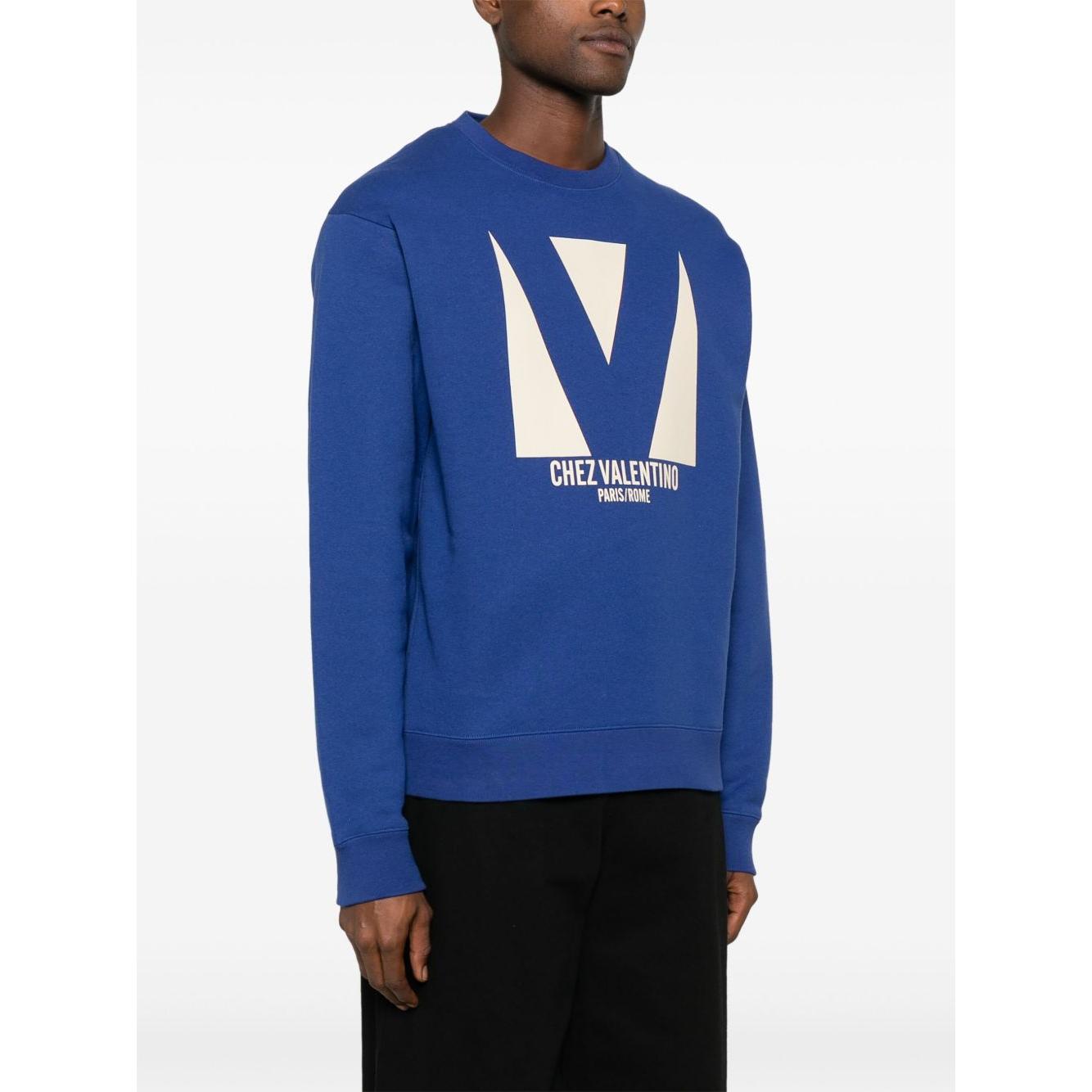 Valentino Chez Valentino Print Sweatshirt Topwear Valentino Dark Slate Gray