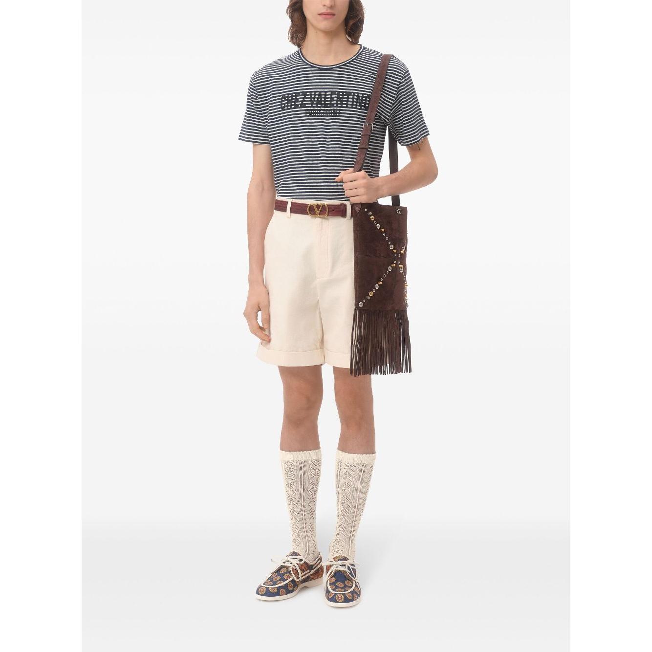 Valentino Chez Valentino striped jersey T-shirt Topwear Valentino White Smoke