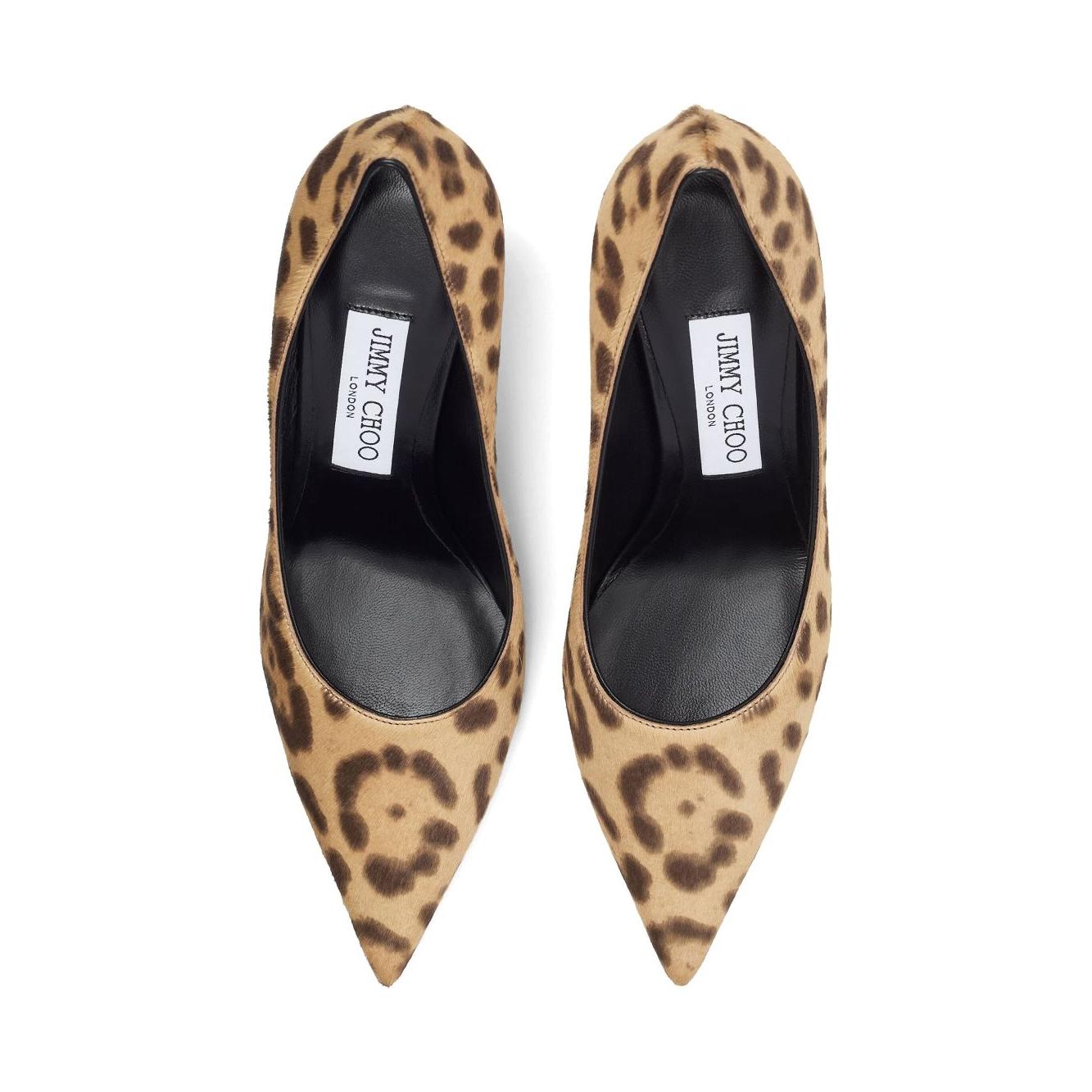 Jimmy Choo Love 85 Leopard Print Pony Pumps High Heel Jimmy Choo Tan