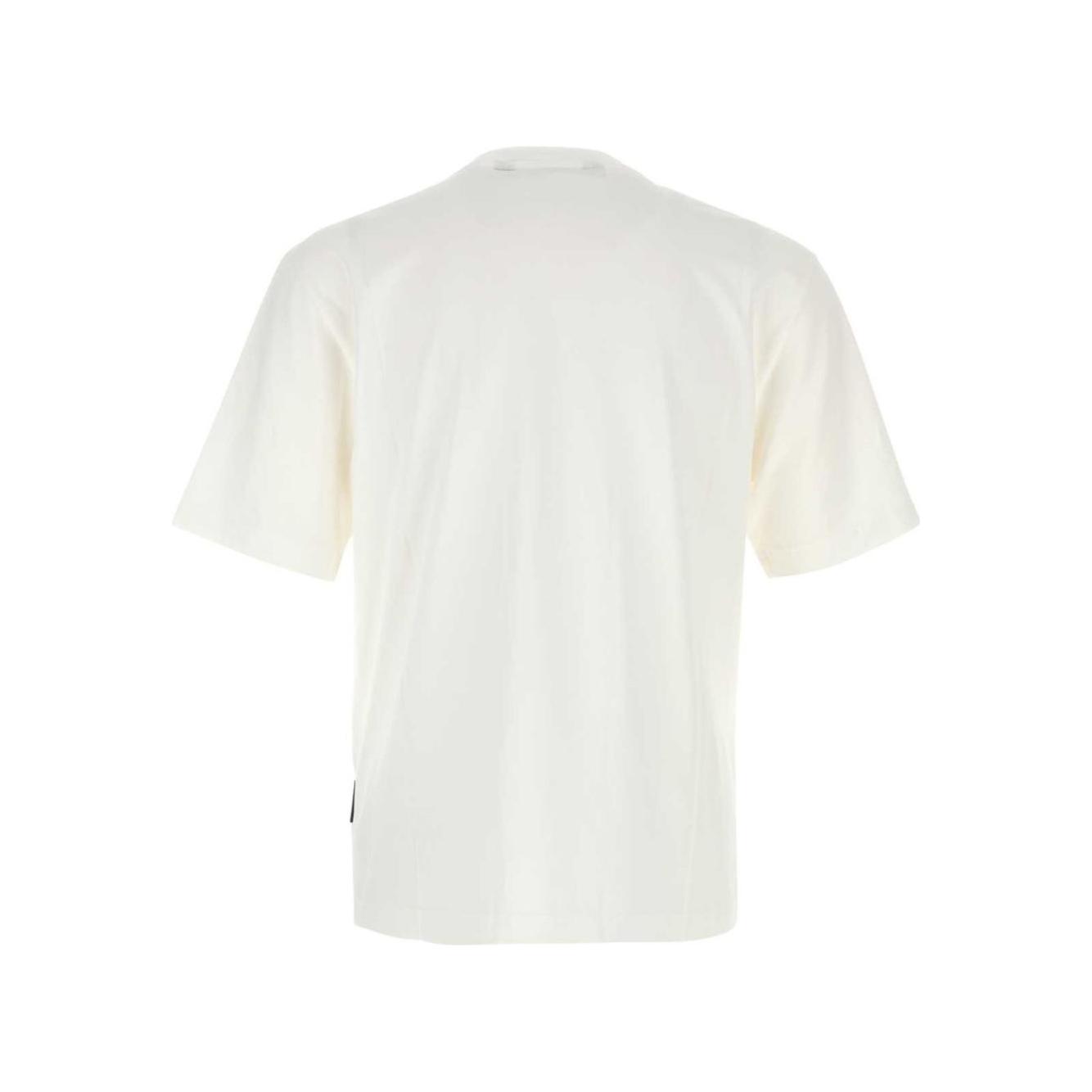 Palm Angels logo print crew neck T-shirt Topwear Palm Angels Beige