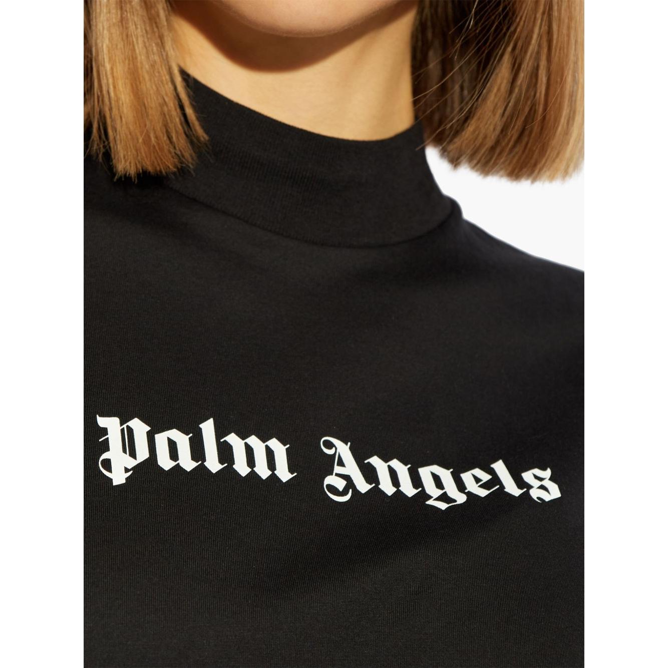 Palm Angels crop T-shirt with logo Topwear Palm Angels Black