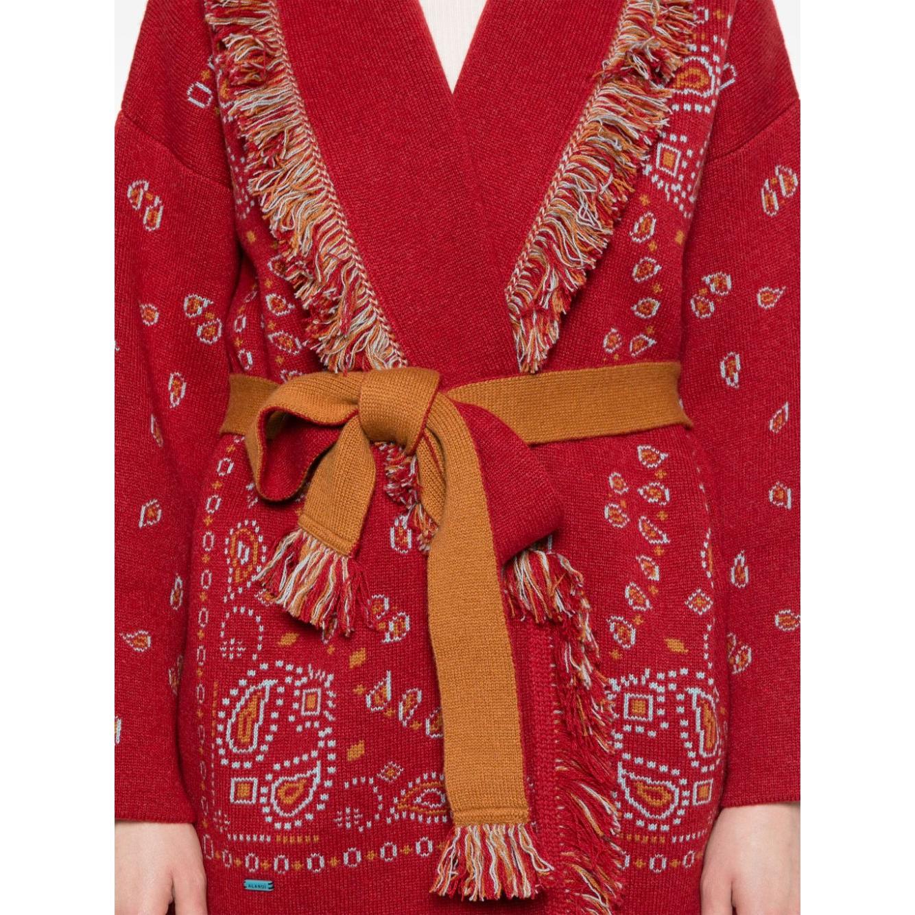 Alanui fringe-detail cashmere cardigan Topwear Alanui Brown