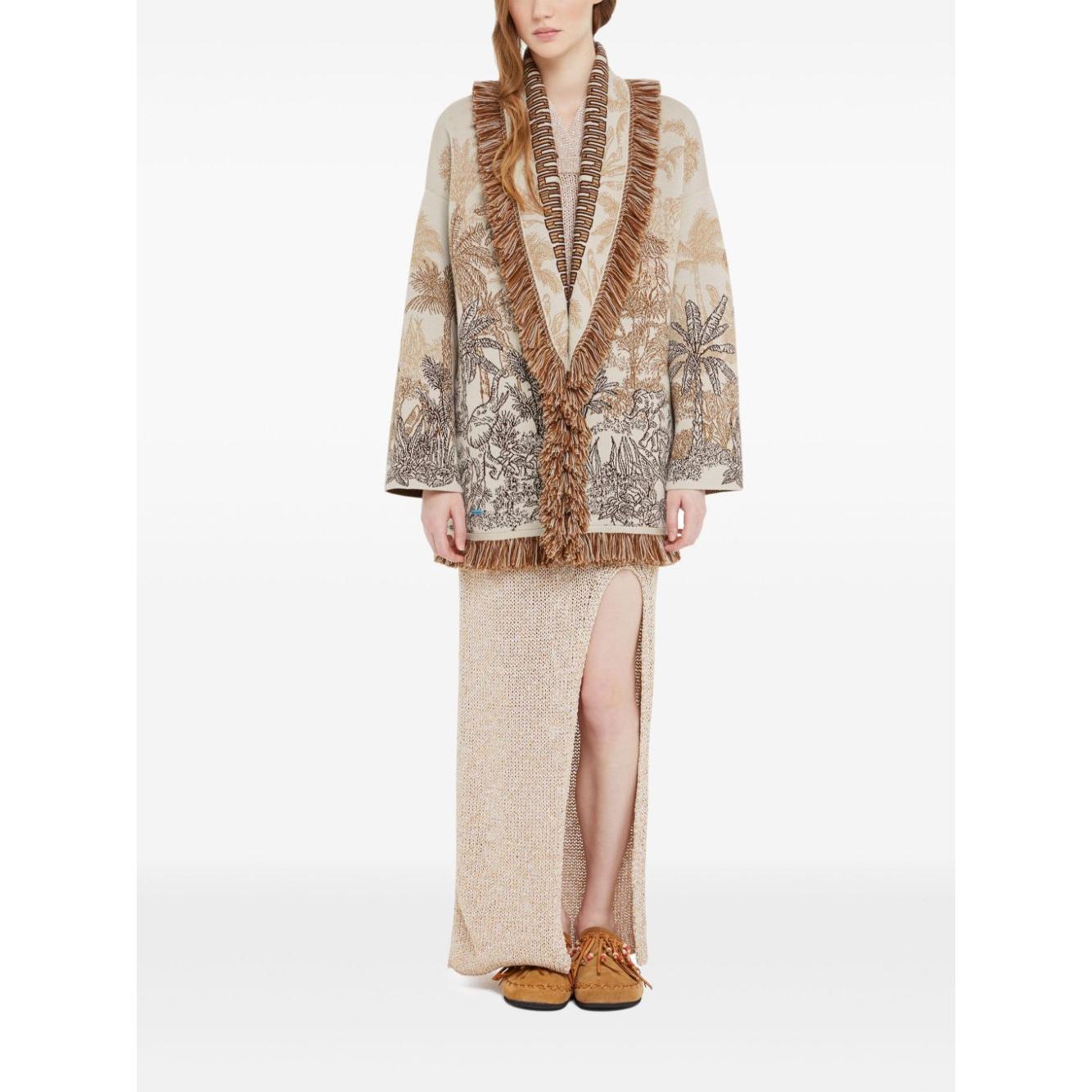Alanui Jungle Toile De Jouy Cardigan Topwear Alanui White Smoke