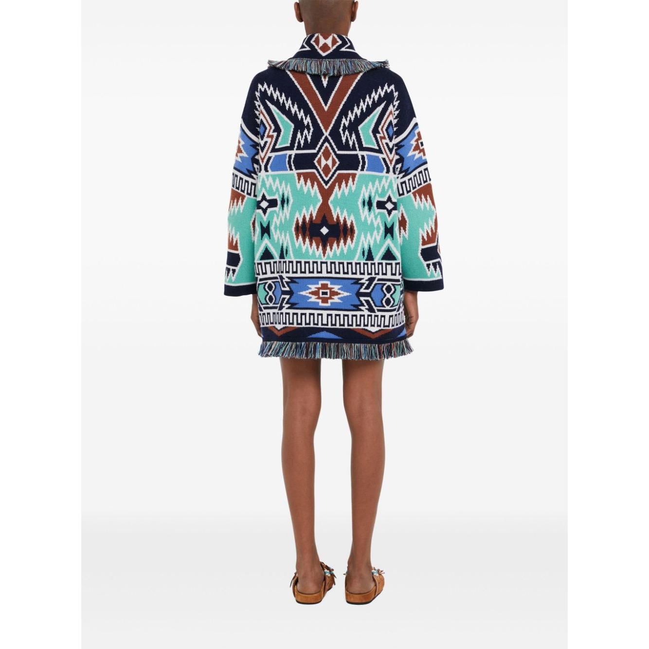 Alanui Geometric Roots cardigan Topwear Alanui White Smoke