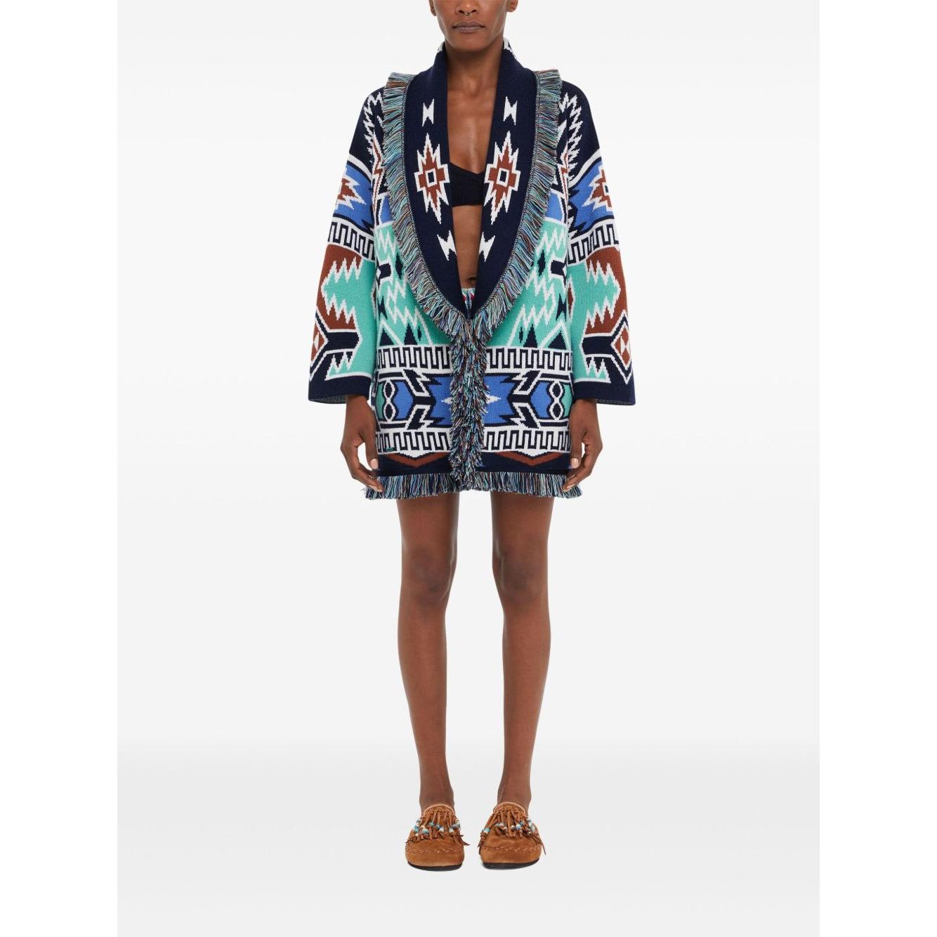 Alanui Geometric Roots cardigan Topwear Alanui White Smoke