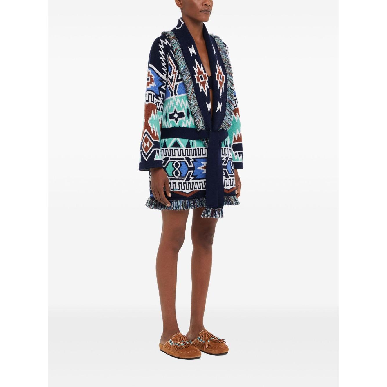 Alanui Geometric Roots cardigan Topwear Alanui White Smoke