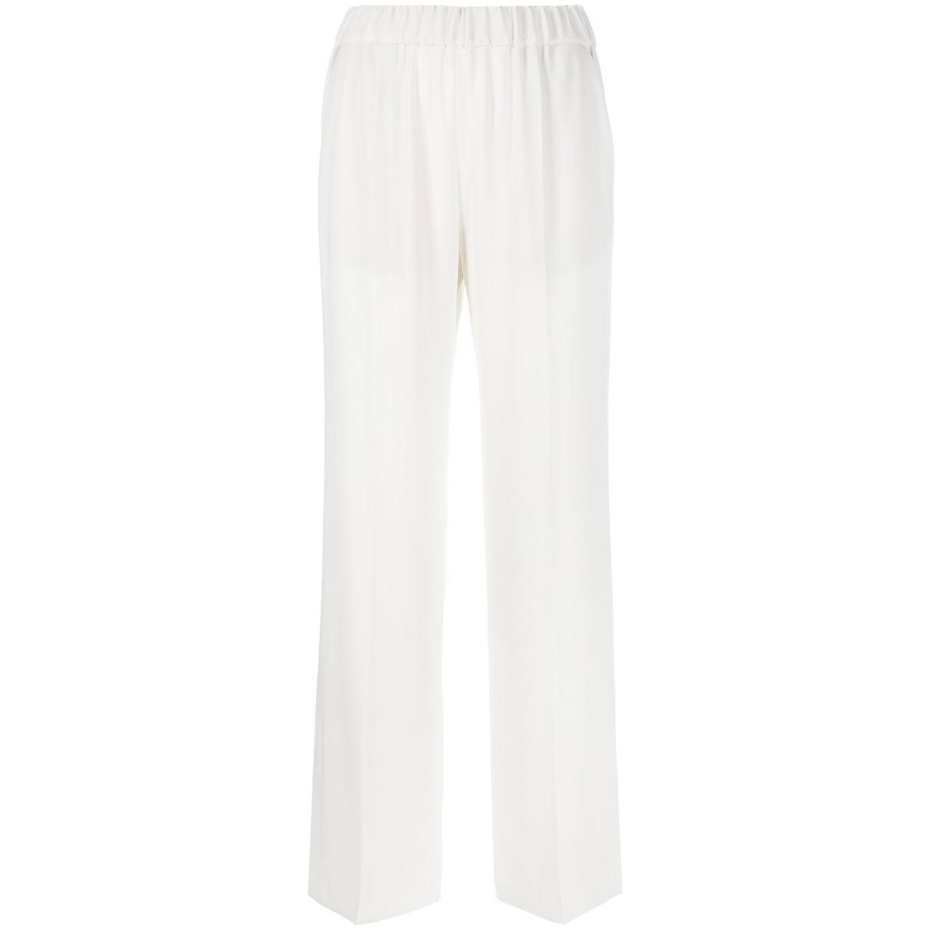 Alberto Biani White Cady Elasticated Trousers Trousers Alberto Biani White Smoke