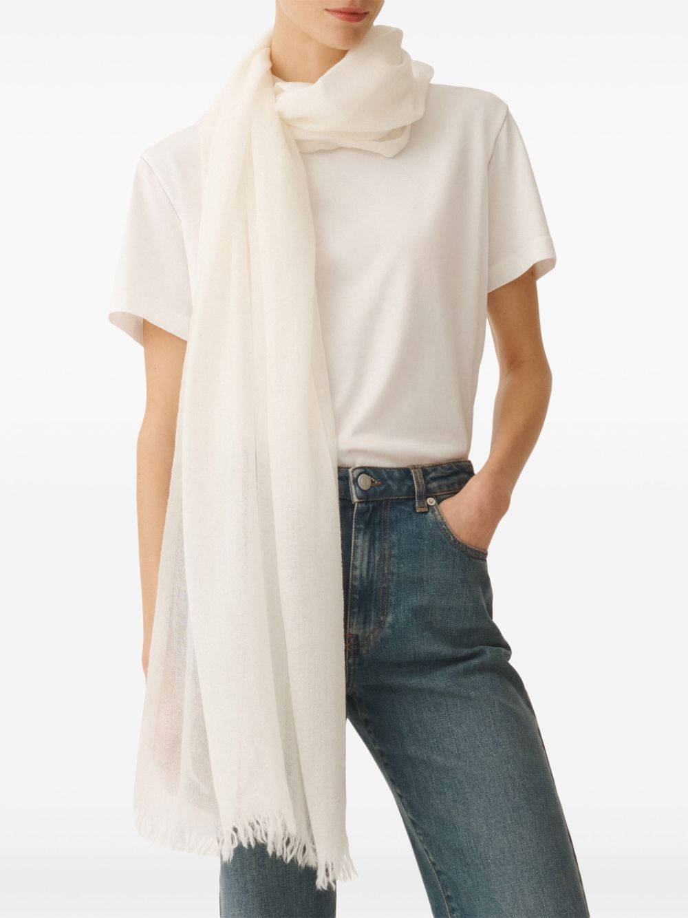 Fabiana Filippi Scarfs White Scarves Hats & Gloves Fabiana Filippi Beige