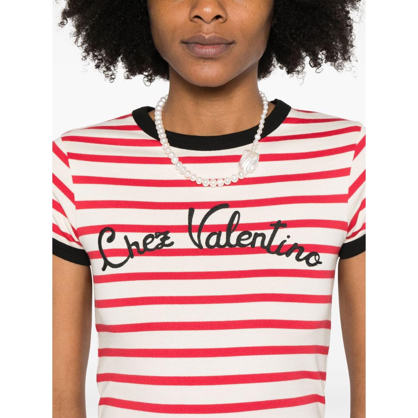 Valentino striped T-shirt Topwear Valentino Black