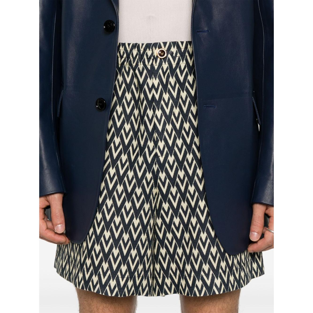 Valentino Geometric Print Shorts Short trousers Valentino Light Gray