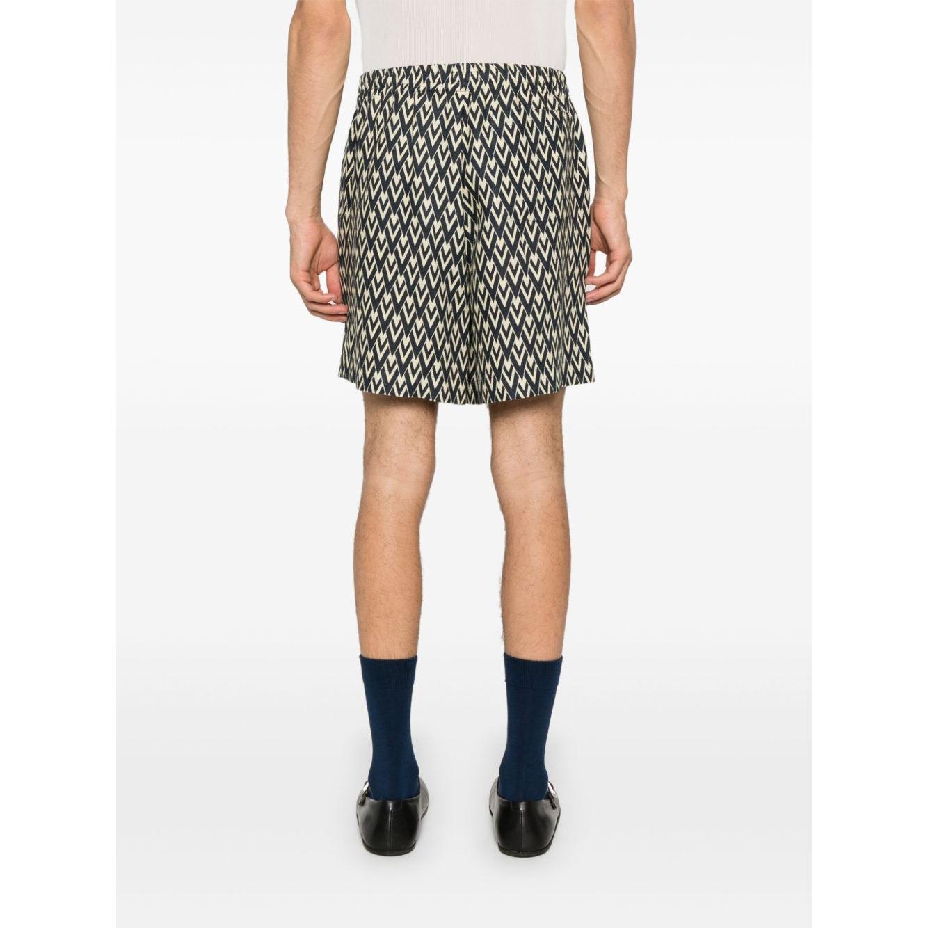 Valentino Geometric Print Shorts Short trousers Valentino White Smoke