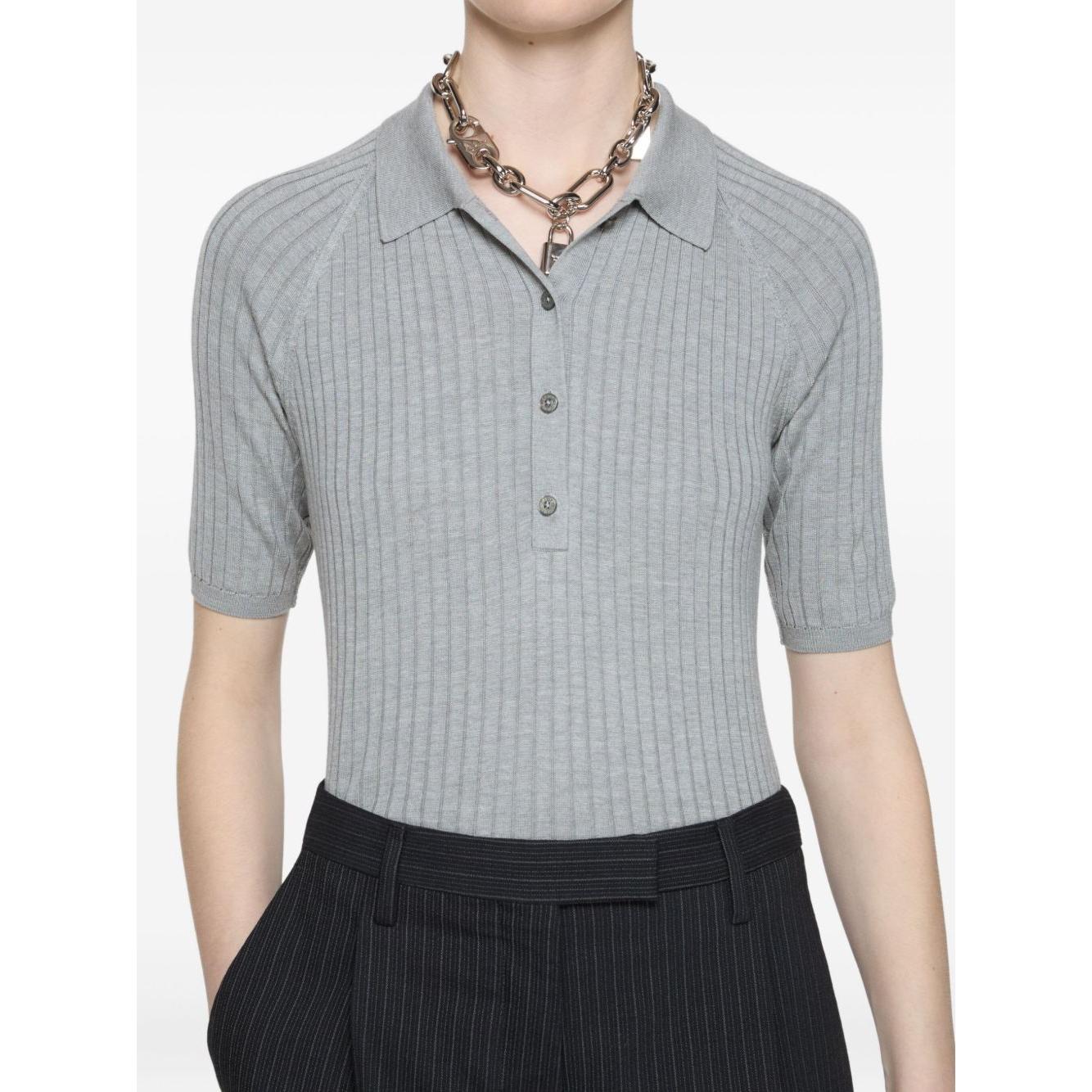 Acne Studios polo silk T-shirt Topwear Acne Studios Gray