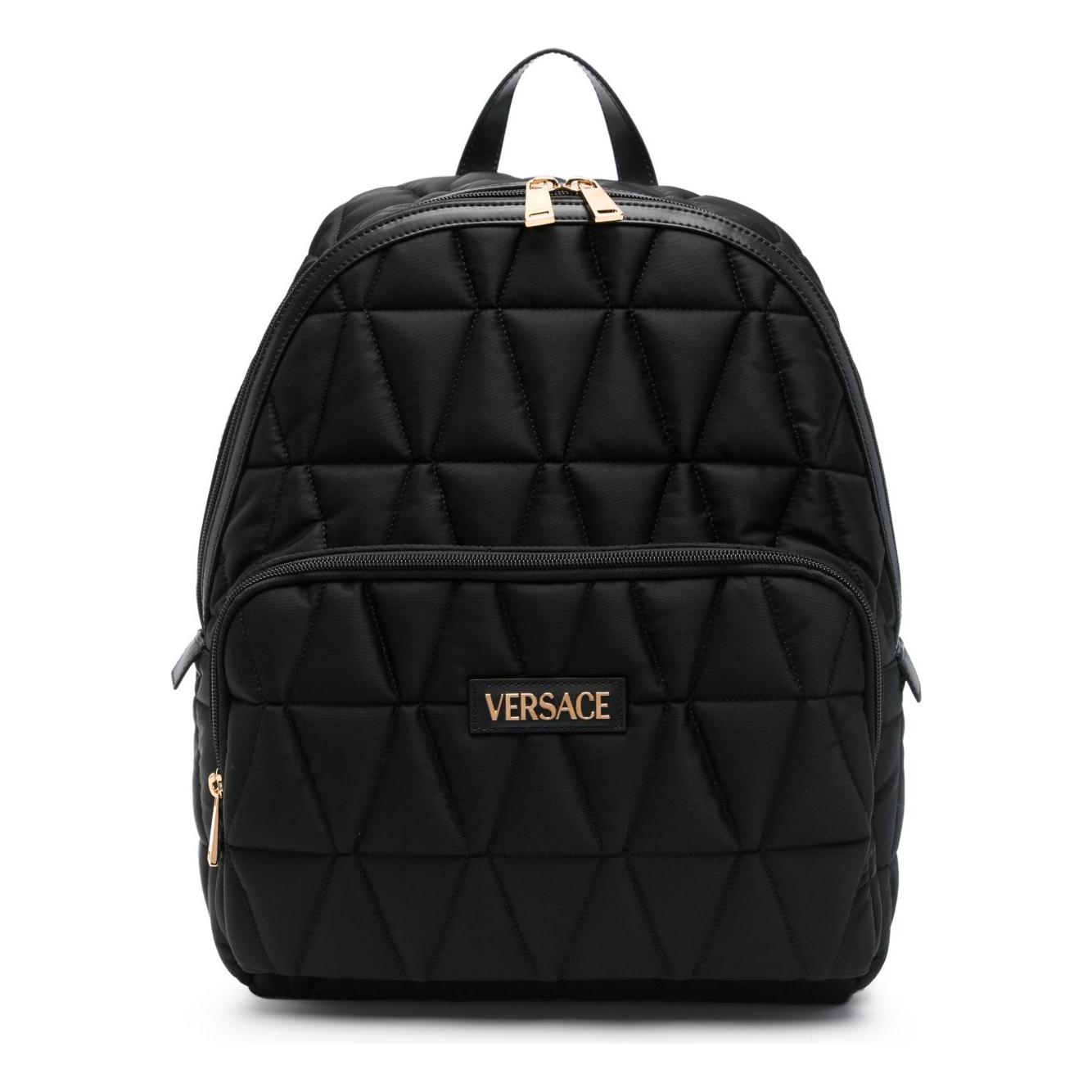 Versace logo-lettering backpack Backpacks Versace Black