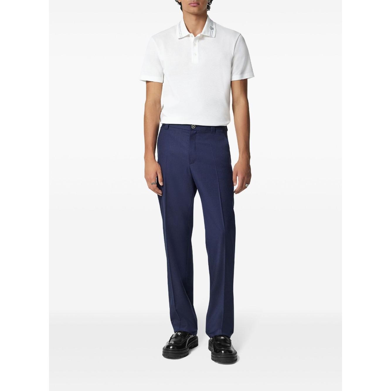 Versace Medusa embroidered polo Topwear Versace White Smoke