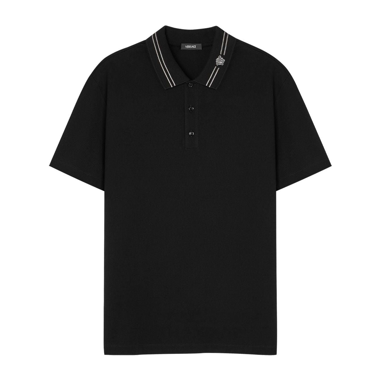 Versace Medusa embroidered polo Topwear Versace Black
