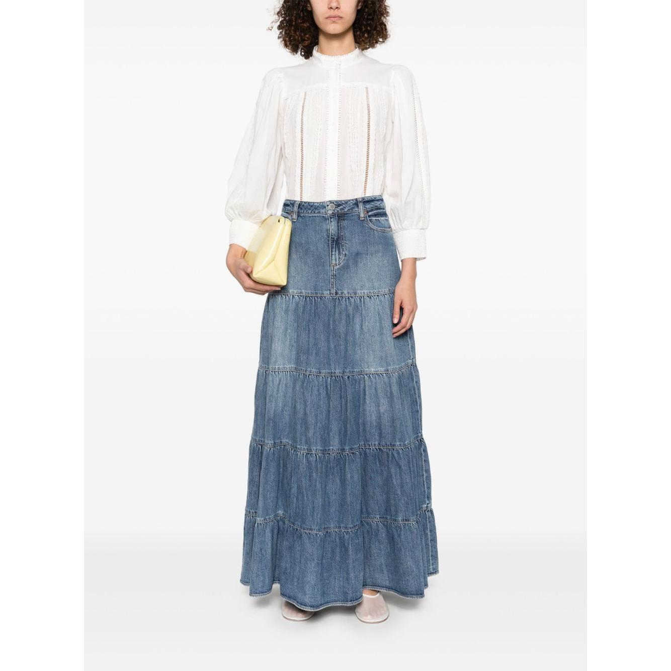 Alice + Olivia Cora Cotton Blouse Shirts Alice + Olivia Dim Gray