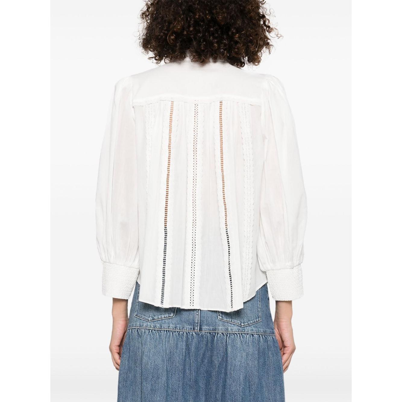 Alice + Olivia Cora Cotton Blouse Shirts Alice + Olivia Dark Slate Gray