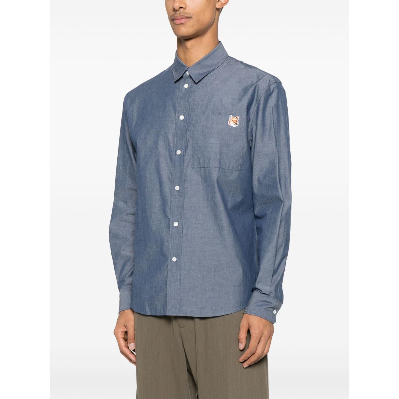 Maison Kitsune fox head shirt Shirts Maison Kitsune Dim Gray