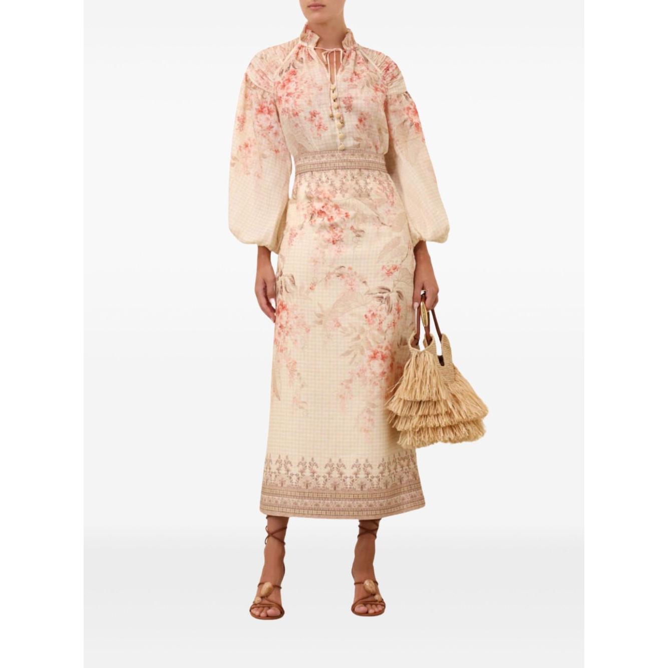 Zimmermann Illuminate Pencil Midi Skirt Skirts Zimmermann Beige