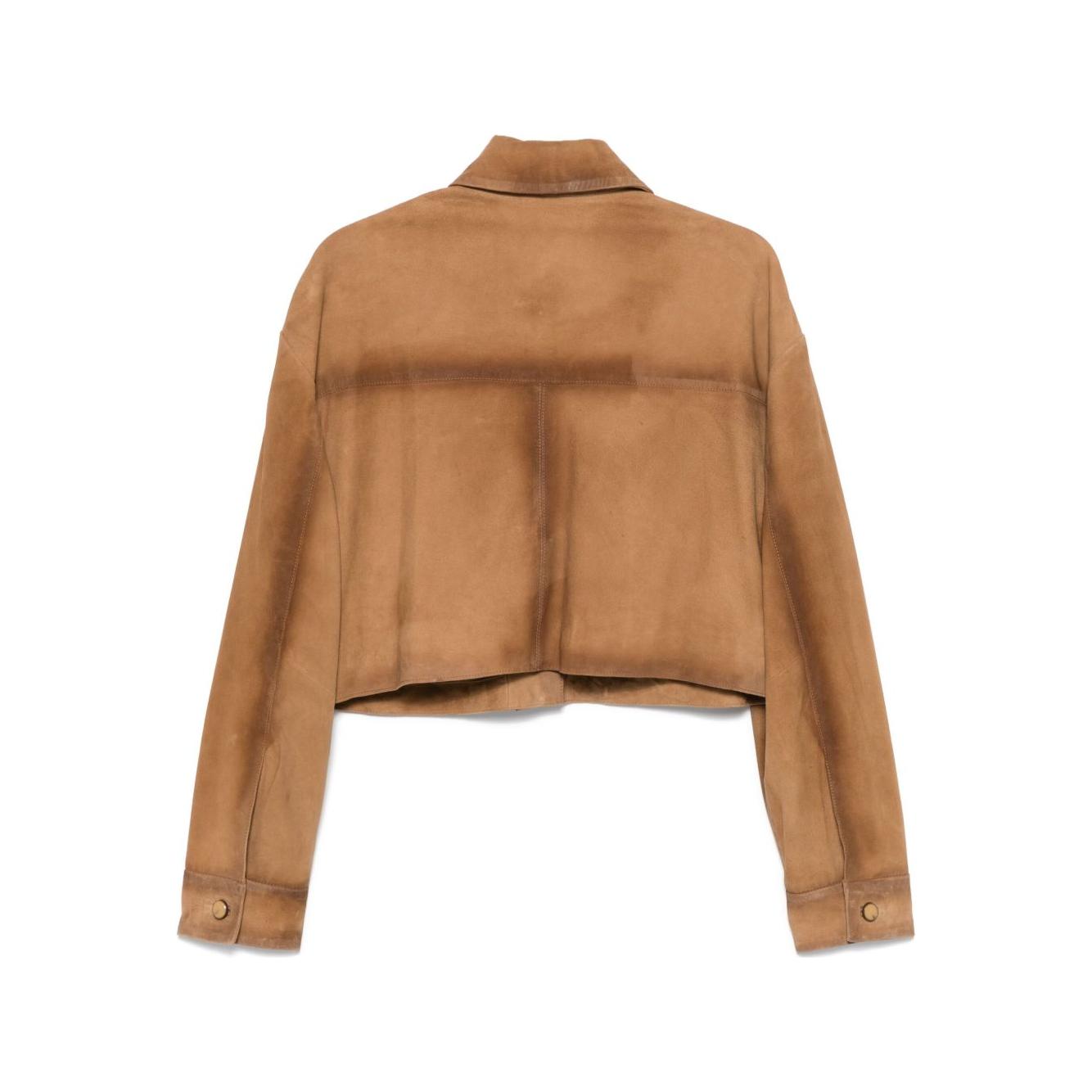 Alysi Caramel Brown suede jacket Jackets Alysi Sienna