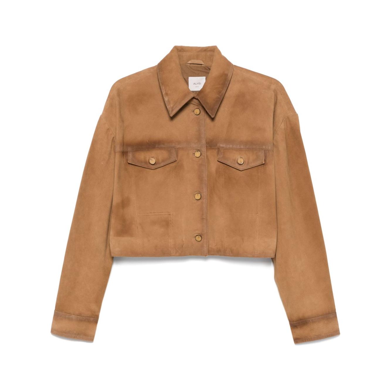 Alysi Caramel Brown suede jacket Jackets Alysi Sienna