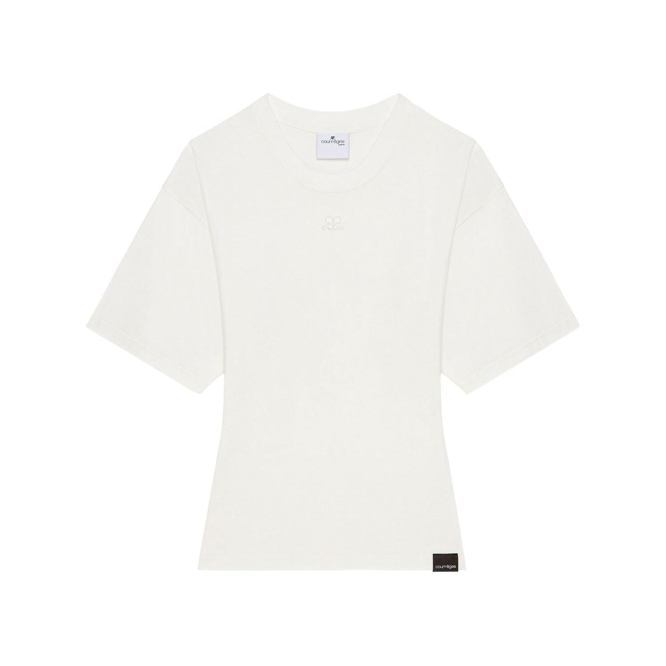 Courreges Pre Courrèges appliqué T-shirt Topwear Courreges Pre White Smoke