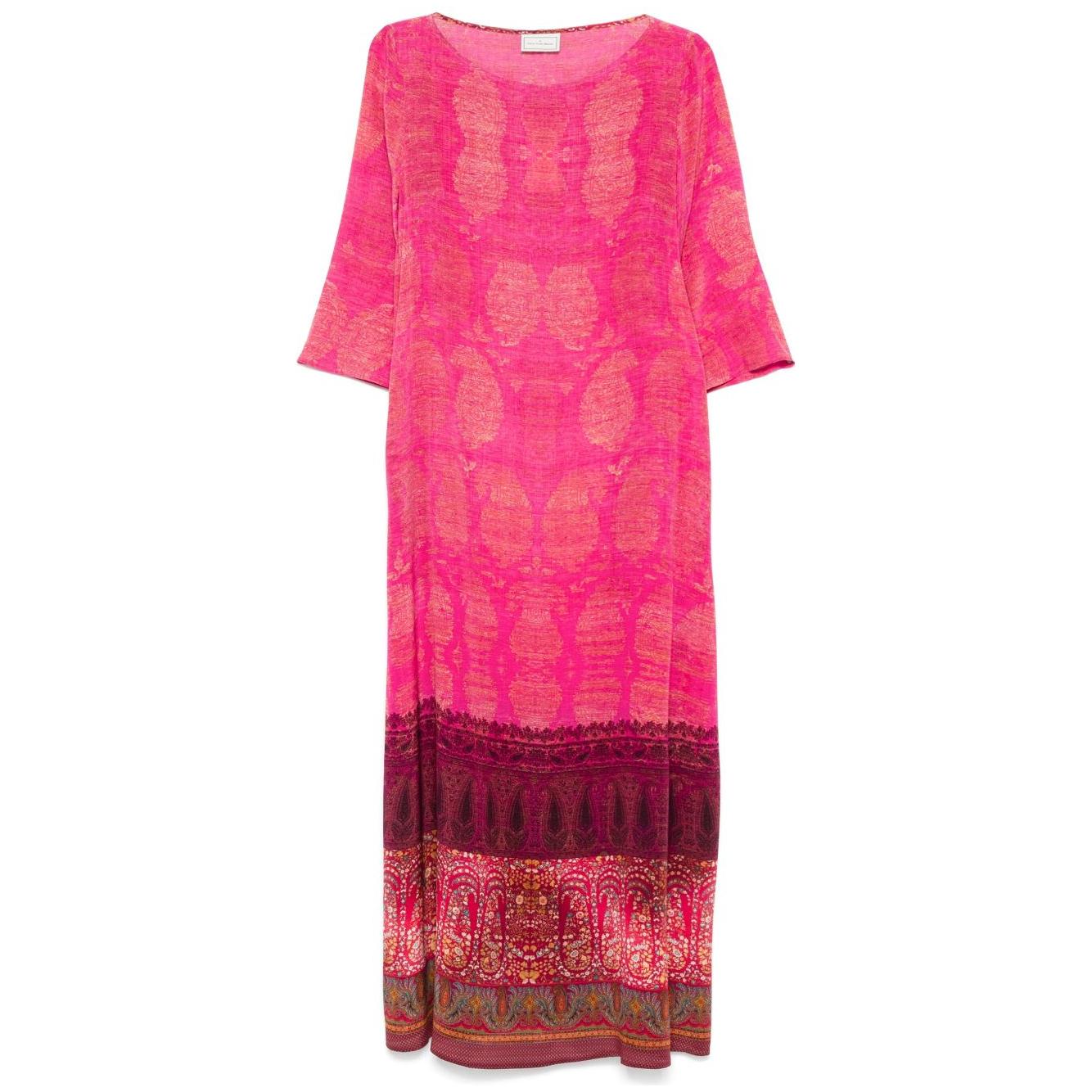 Pierre Louis Mascia Paisley print TRAPEZIO Dress Silk Dresses Pierre Louis Mascia Pale Violet Red