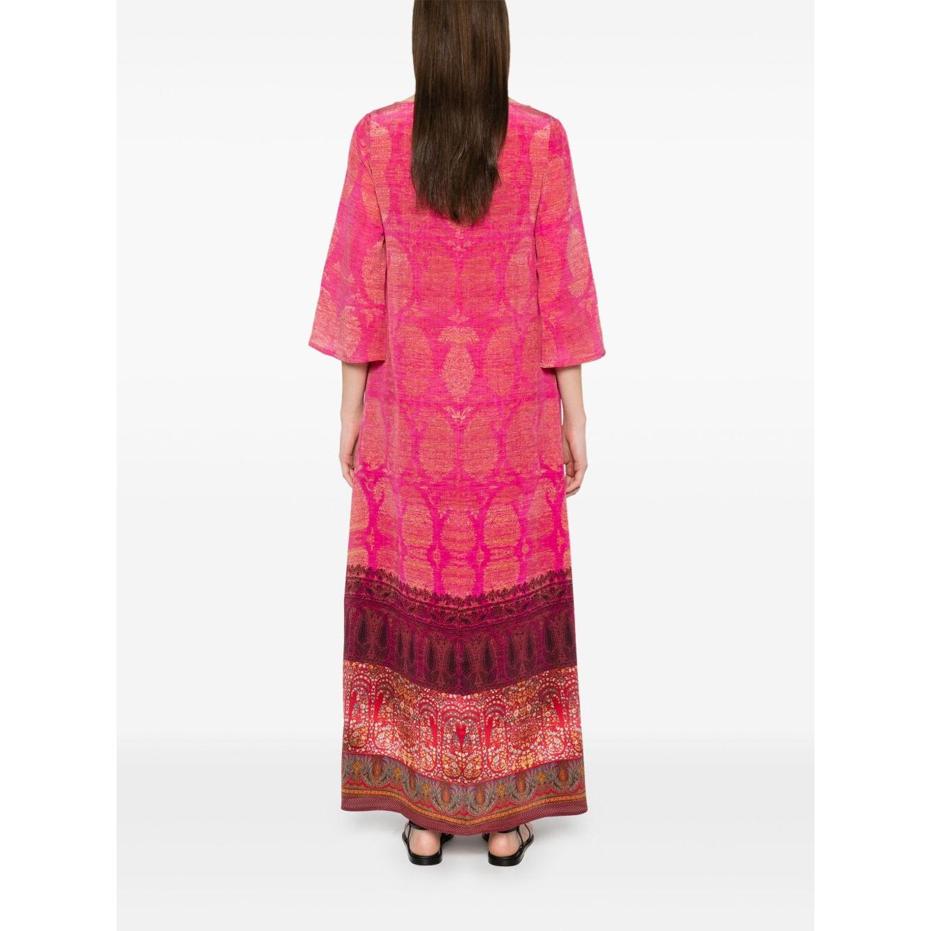 Pierre Louis Mascia Paisley print TRAPEZIO Dress Silk Dresses Pierre Louis Mascia White Smoke