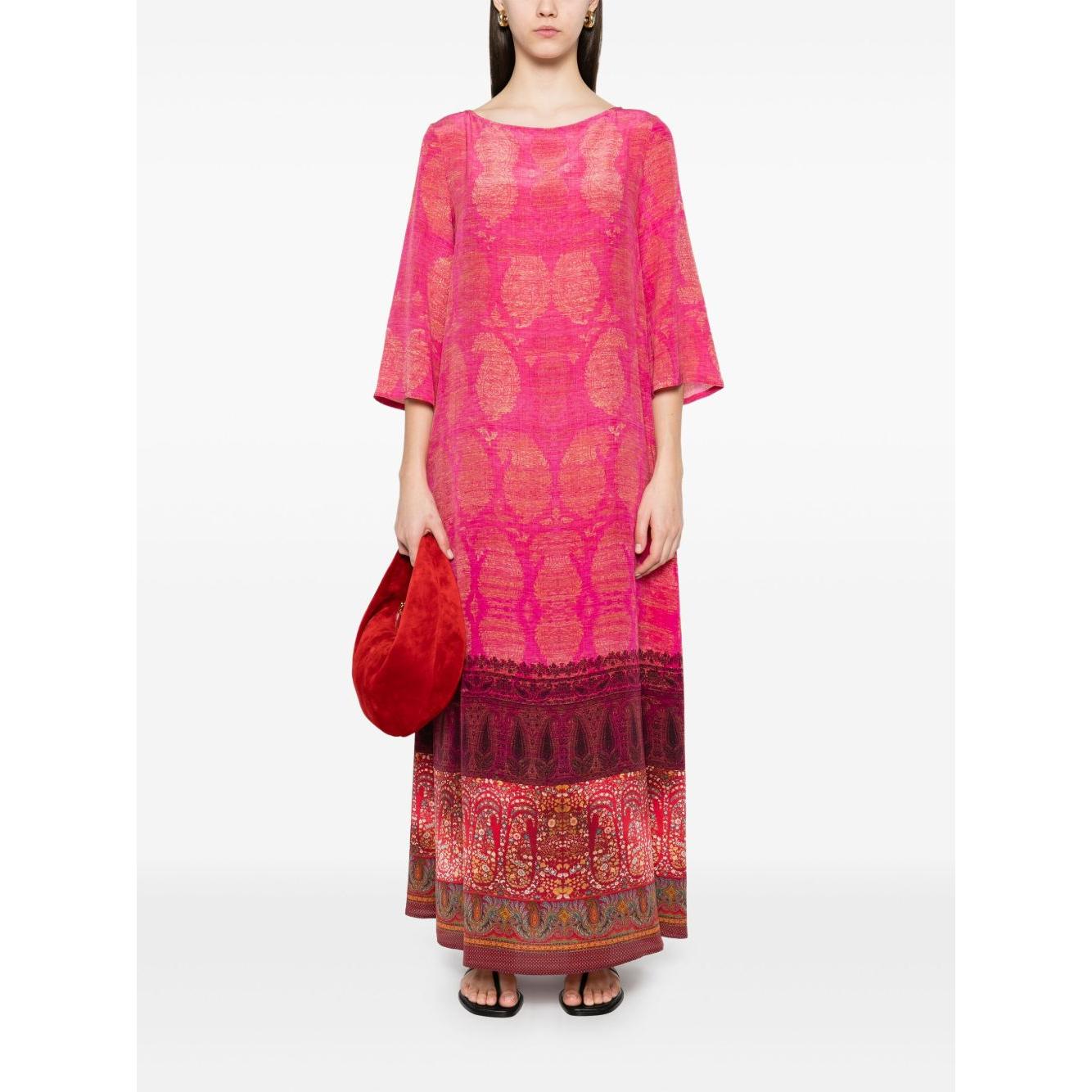 Pierre Louis Mascia Paisley print TRAPEZIO Dress Silk Dresses Pierre Louis Mascia White Smoke