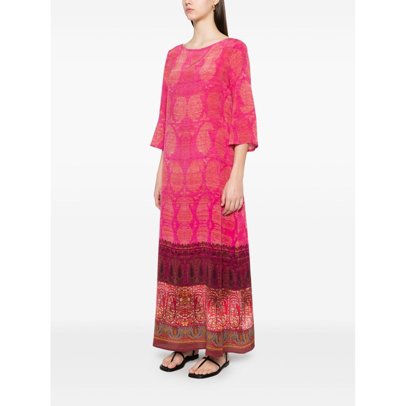 Pierre Louis Mascia Paisley print TRAPEZIO Dress Silk Dresses Pierre Louis Mascia White Smoke