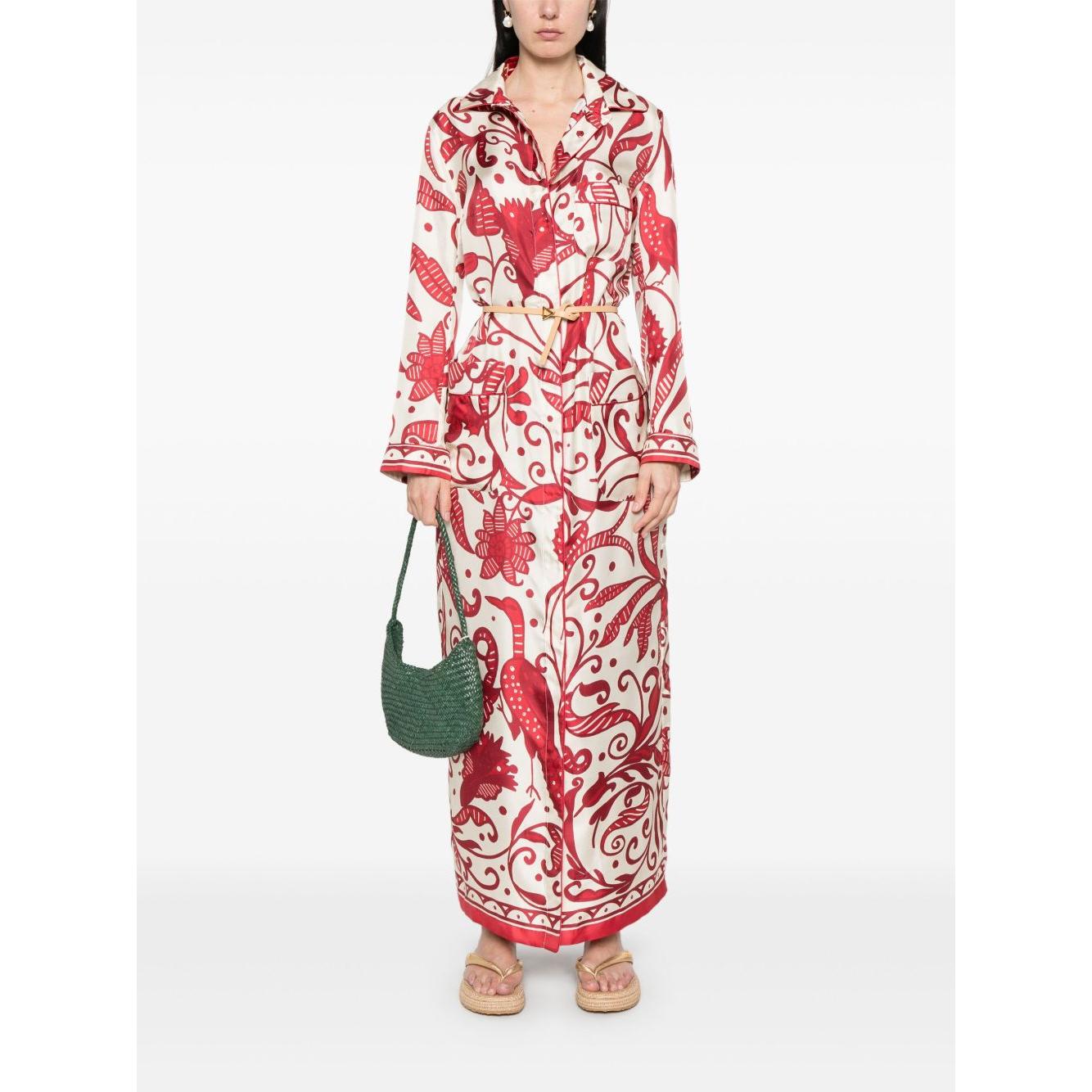 F.R.S . F.R.S. Silk crepe long kaftan dress Dresses F.R.S . White Smoke