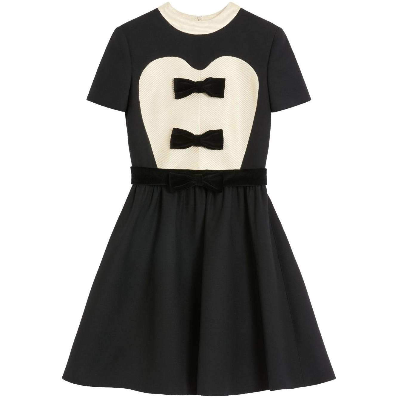 Valentino crepe couture short dress with bows Dresses Valentino Black