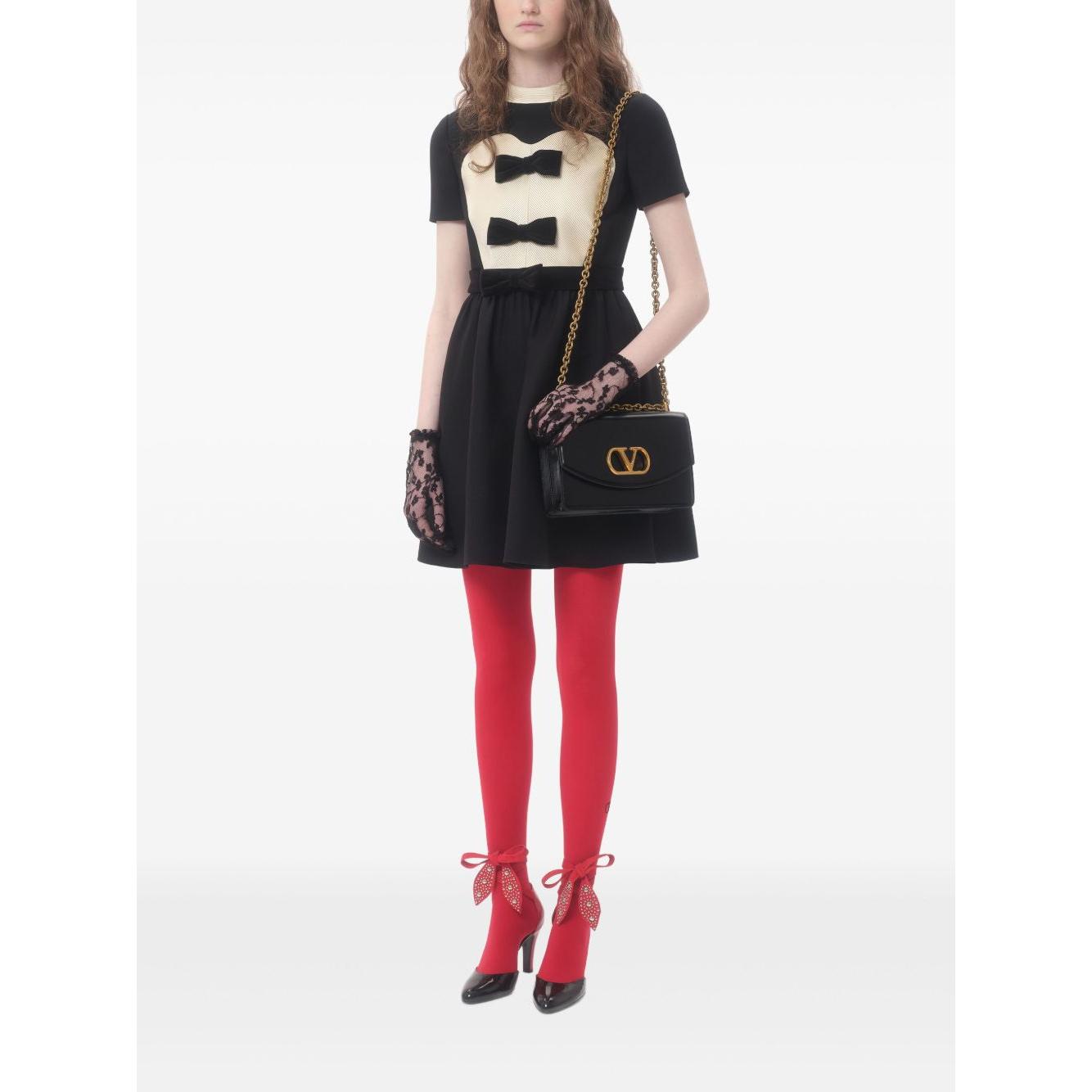 Valentino crepe couture short dress with bows Dresses Valentino White Smoke