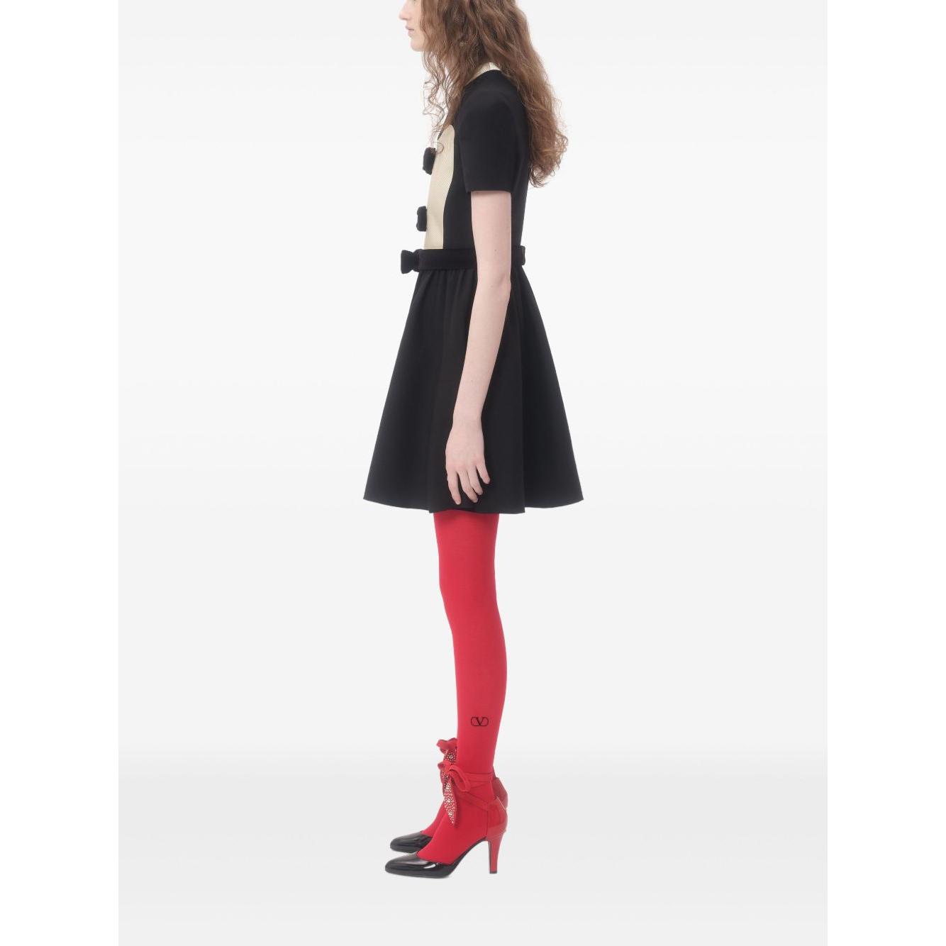 Valentino crepe couture short dress with bows Dresses Valentino White Smoke